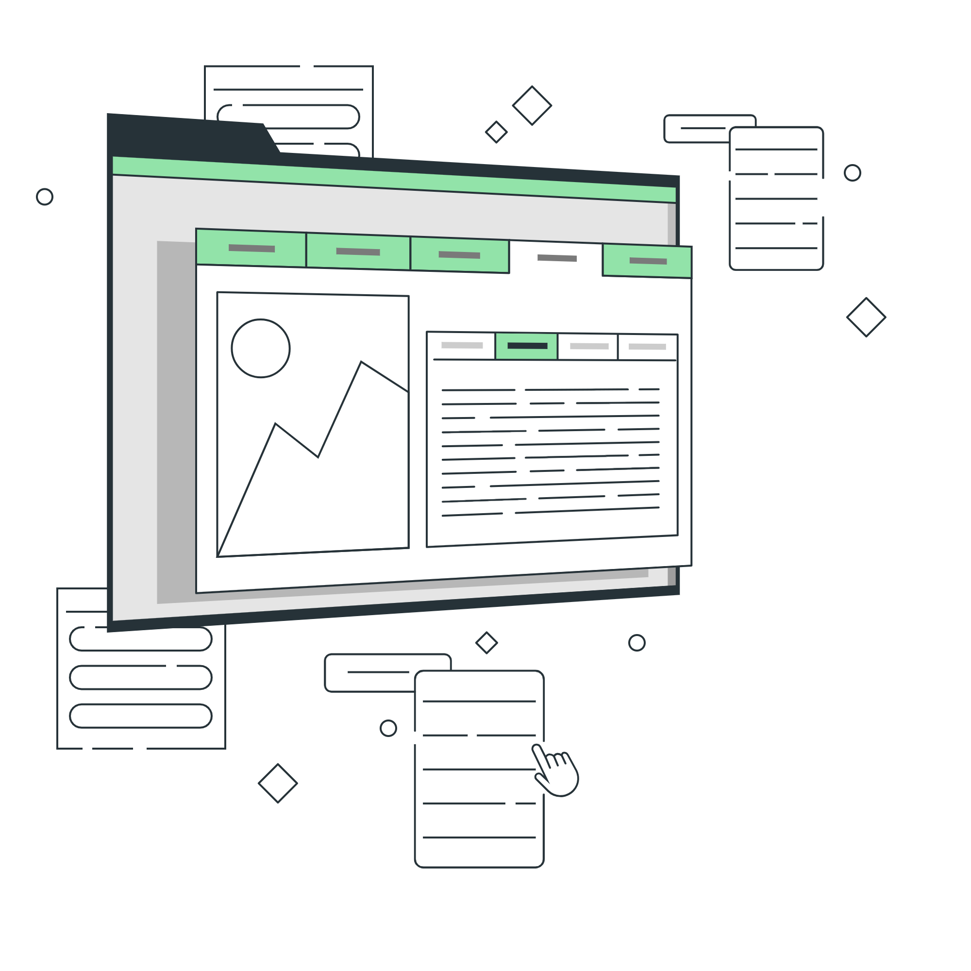 Visual aspects of a website (design, layout, and user interface)